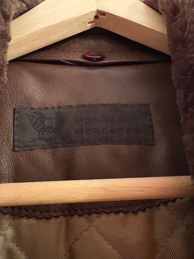 Chaquetón Cuero Ovino Mujer Talla 46 Marrón