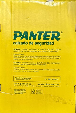 Calzado Seguridad Panter Punta Hierro negro 40.