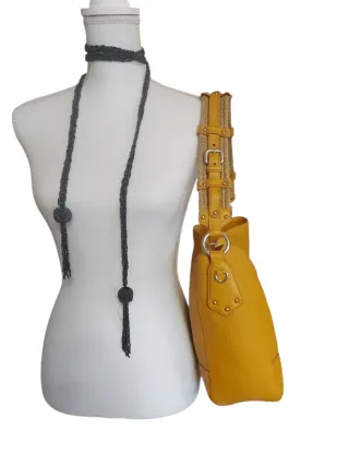 Borsa Prada Gialla Pelle Martellata