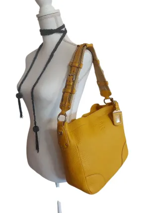 Borsa Prada Gialla Pelle Martellata
