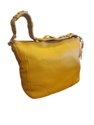 Borsa Prada Gialla Pelle Martellata