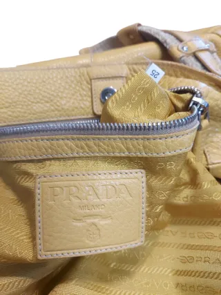 Borsa Prada Gialla Pelle Martellata