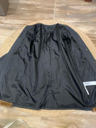 Abrigo combinado en paño y pelo