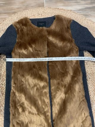 Abrigo combinado en paño y pelo