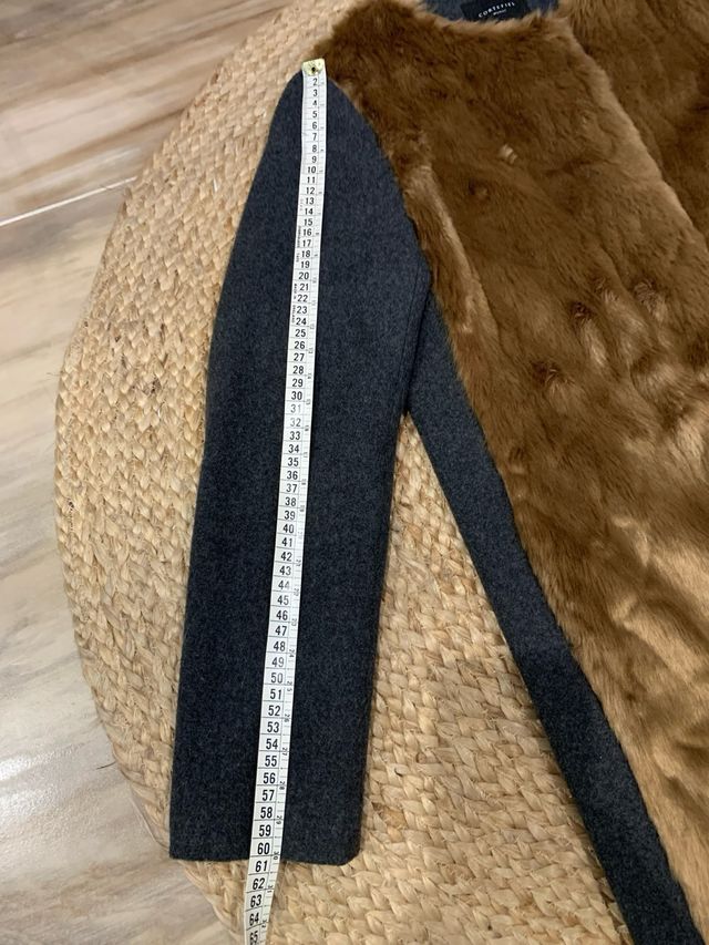 Abrigo combinado en paño y pelo