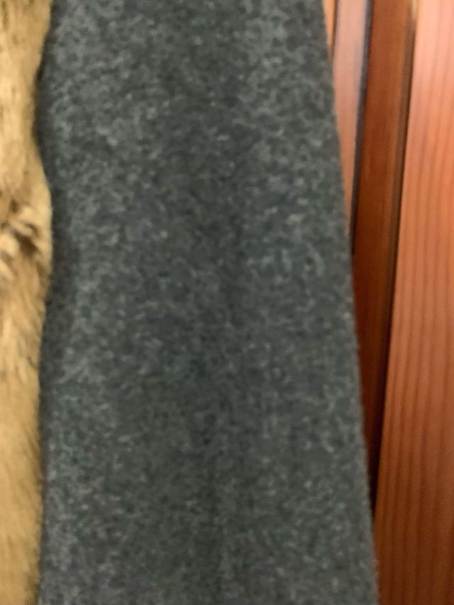 Abrigo combinado en paño y pelo