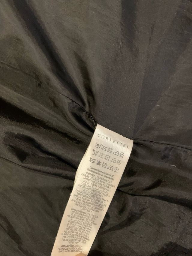 Abrigo combinado en paño y pelo