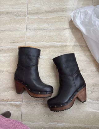 Botas Veletto Piel Marrón y Negra