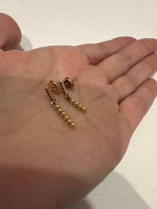 Pendientes Glamira Oro Rosa y Diamante Negro