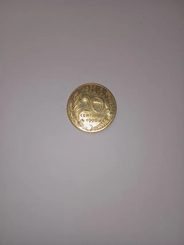 Moneda 20 céntimos Francia 1992