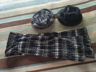Conjunto gorro y bufanda plisado