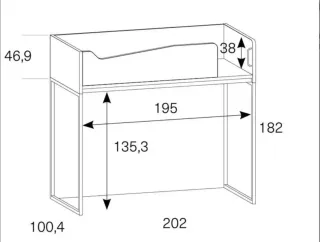 CAMA ALTA CON MESA ESTUDIO SONRÍE