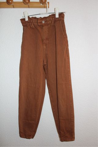 Pantalón baggy mujer marrón