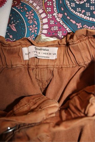 Pantalón baggy mujer marrón