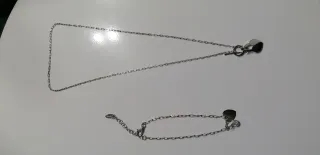 Conjunto plata de ley : gargantilla y pulsera