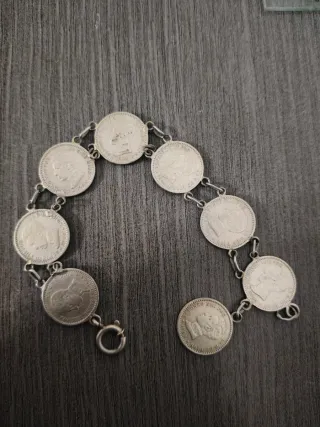 Pulsera de monedas de plata