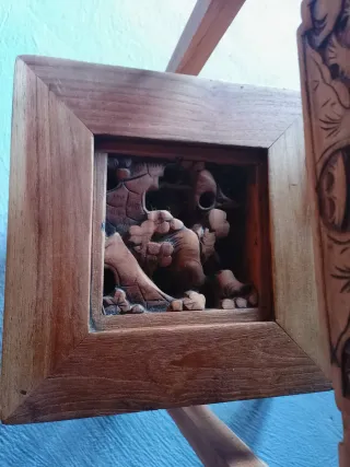 Antiguas mesas nido talladas diseño oriental