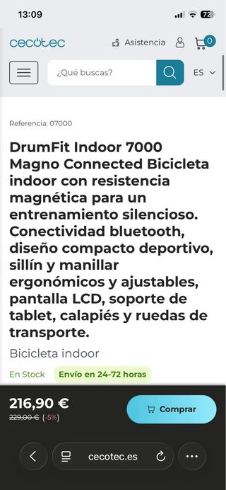 Bicicleta Estática Cecotec Drumfit