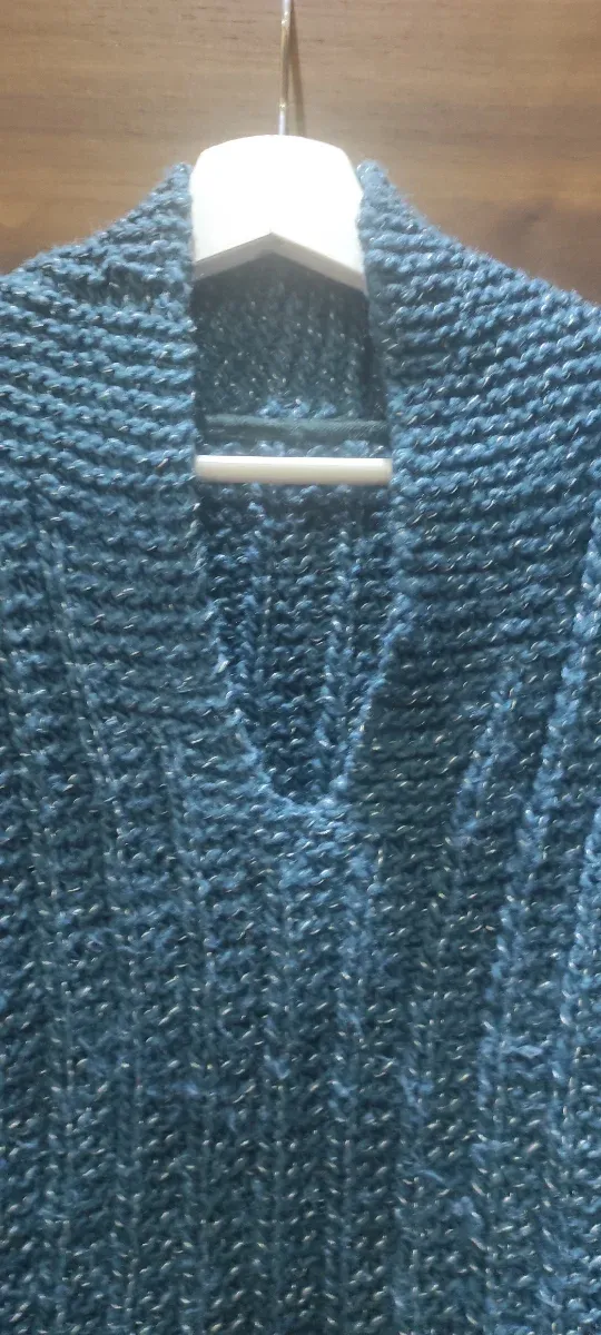 Jersey grueso lana chica azul plateado