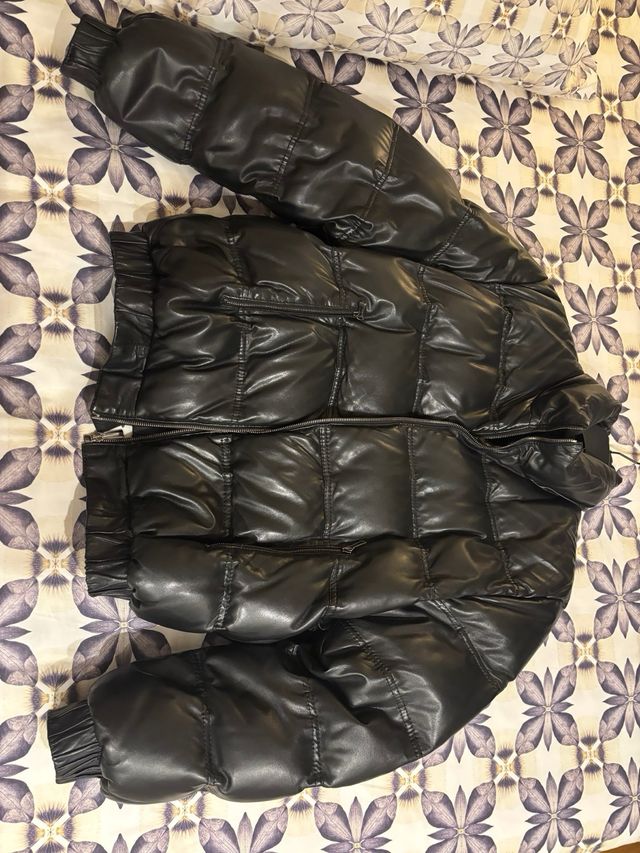 Cazadora Piel Plumas Cerruti Negra