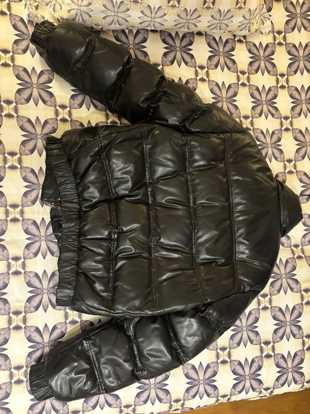 Cazadora Piel Plumas Cerruti Negra