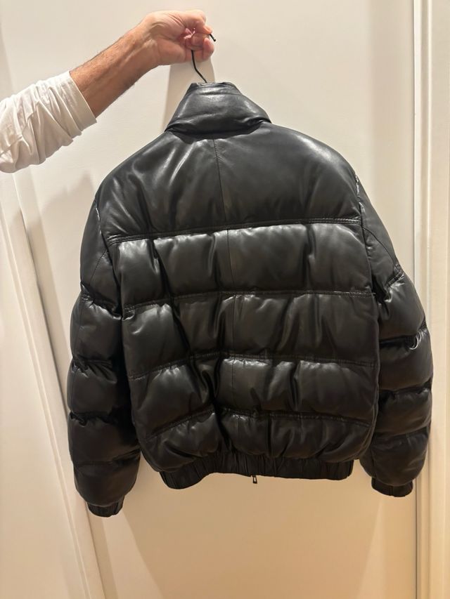 Cazadora Piel Plumas Cerruti Negra