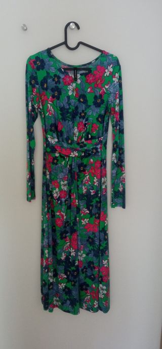 Vestido midi estampado flores