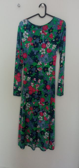 Vestido midi estampado flores