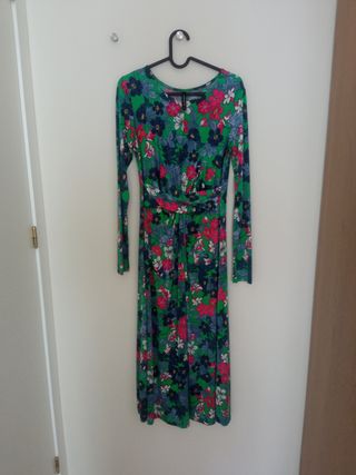 Vestido midi estampado flores