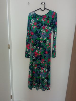 Vestido midi estampado flores