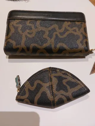 Cartera + Monedero Tous Kaos Negra y Marrón