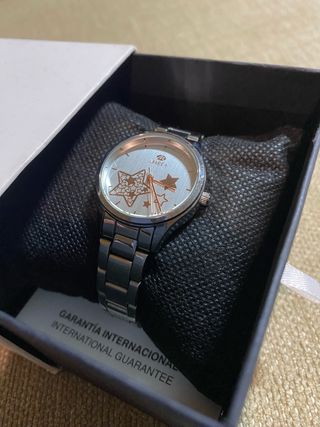 Reloj Marea Mujer Plata Acero Estrellas