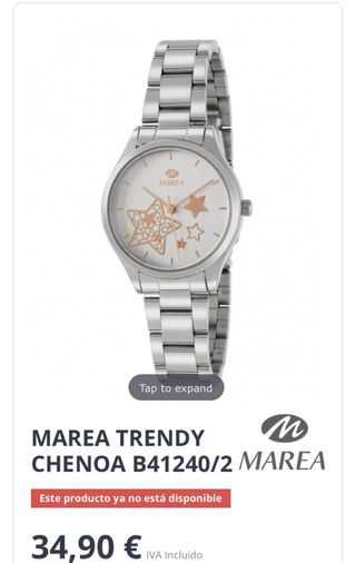 Reloj Marea Mujer Plata Acero Estrellas