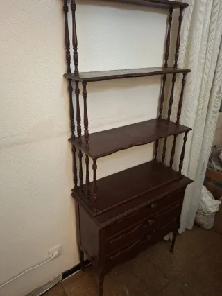 Mueble estantería antiguo con cajonera