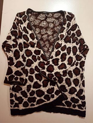 Chaqueta Mango Animal Print Marrón Talla L