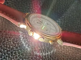 Orologio Lorenz Uomo Cronografo Pelle Dorato