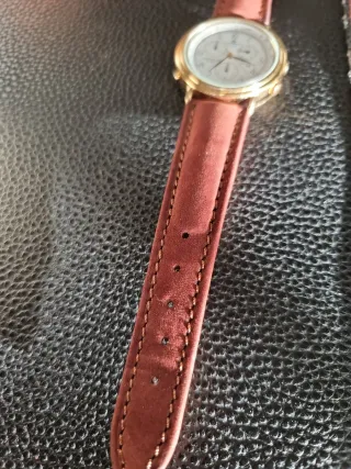 Orologio Lorenz Uomo Cronografo Pelle Dorato