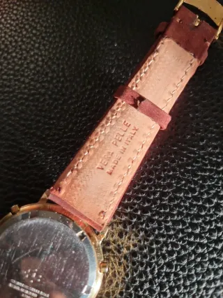 Orologio Lorenz Uomo Cronografo Pelle Dorato