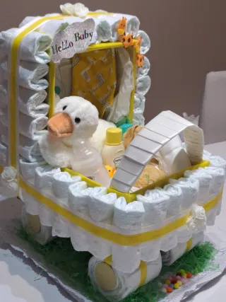 Tarta de pañales decorada