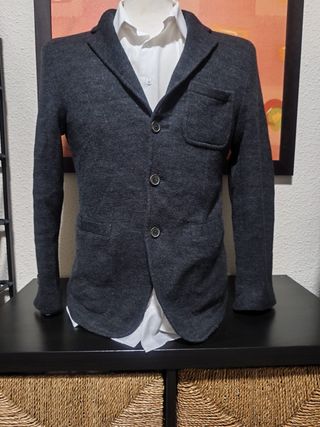 Americana de lana gris