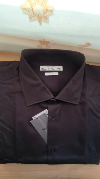 Camisa Mango Slim Fit Negra Talla M
