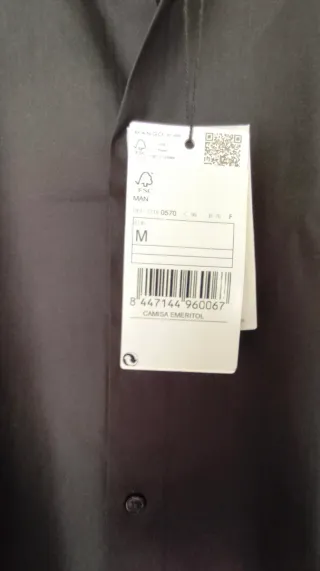 Camisa Mango Slim Fit Negra Talla M