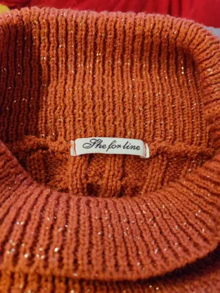 Maglione/abito collo alto arancione