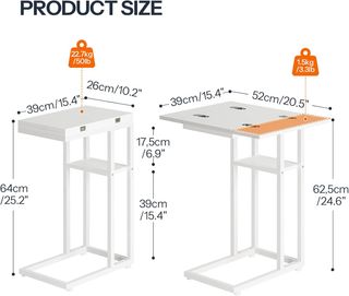 Mesa Auxiliar C Plegable Madera y Metal