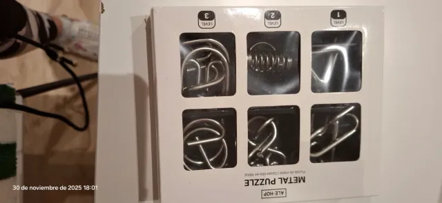 Conjunto de 6 Quebra-cabeças Metálicos Níveis 1-3