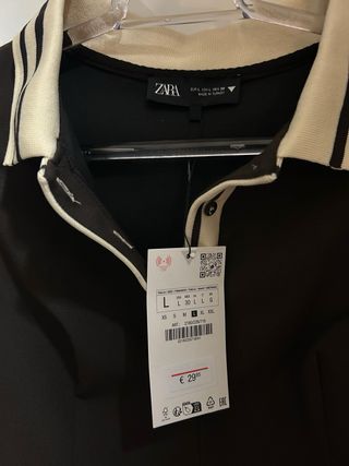 Vestido Polo Zara Marrón y Beige