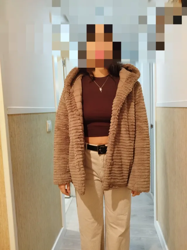 Abrigo pelo reversible Camel Talla M-L