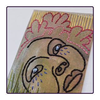 Lámina artística bordada a mano