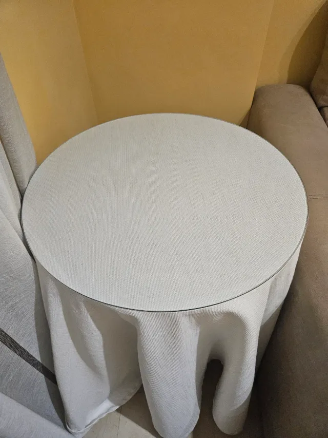 Mesa camilla con paño y cristal