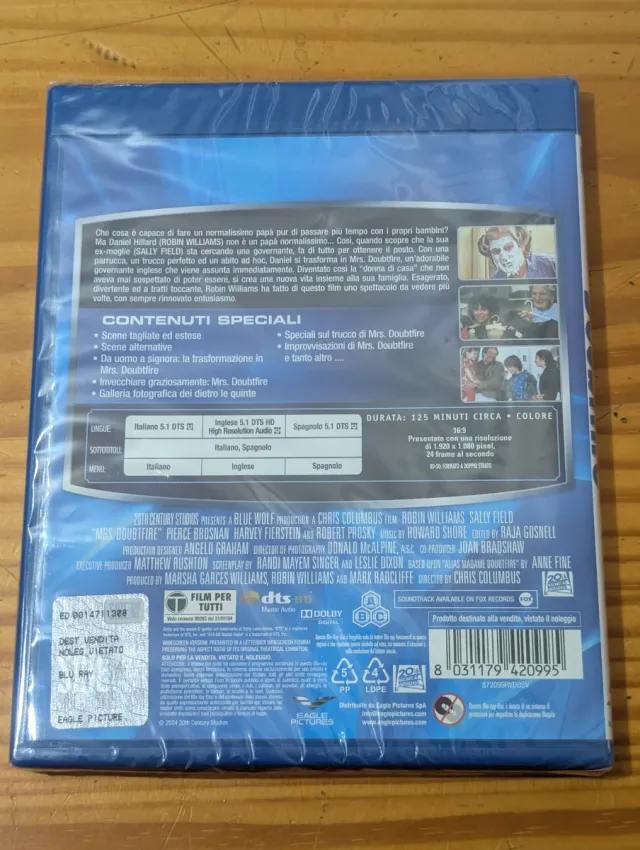 Blu-ray Señora Doubtfire Precintada